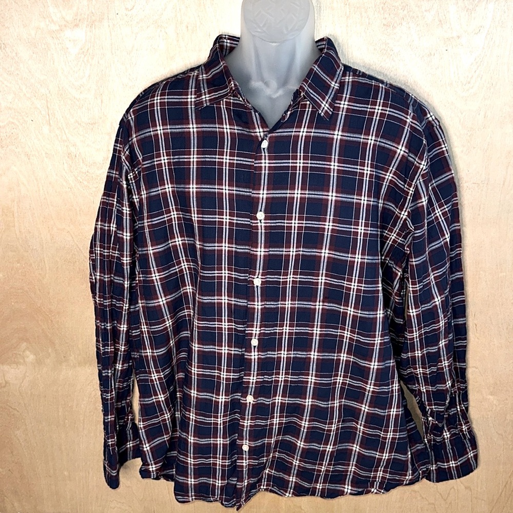 Men's Charles Tyrwitt Navy and Red Plaid Shirt